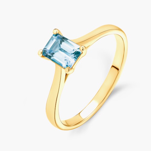 Pierścionek zaręczynowy SAVICKI: złoty, akwamaryn